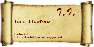 Turi Ildefonz névjegykártya